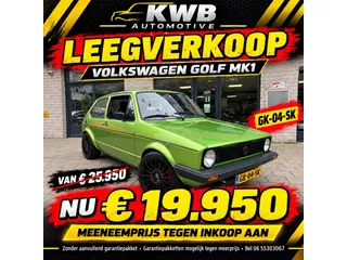 Volkswagen Golf MK1 1.8 20VT 416 PK Viper Green Taxatierapport