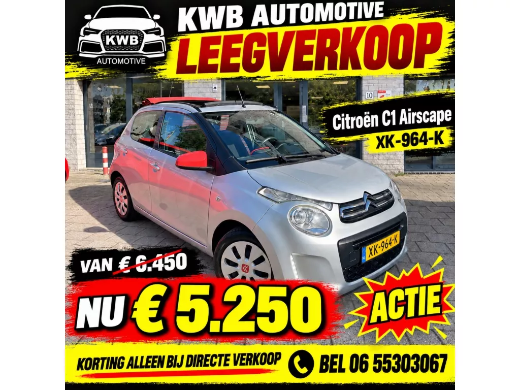 Citro&euml;n C1 1.2 PureTech Airscape Shine Cabrio Radioscherm Distributieriem vervangen